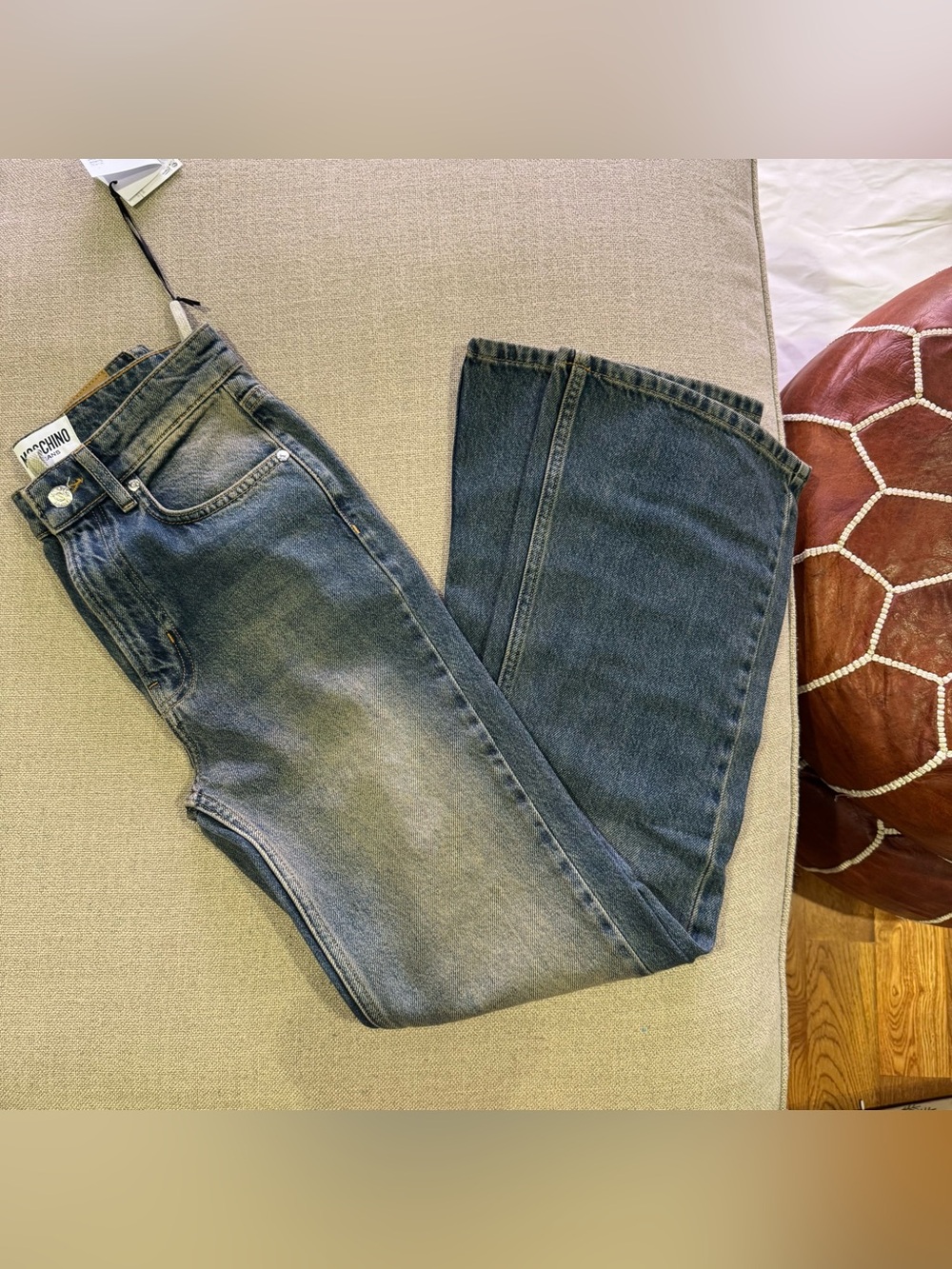 Moschino Wonen's Faded Blue Bootcut Jeans